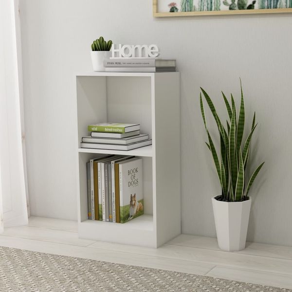 vidaXL Knižnica farba bielo 40x24x75 cm kompozitné drevo