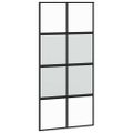 vidaXL Posuvné dvere čierne 102,5x205 cm tvrdené sklo a hliník