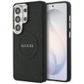 Puzdro Guess Saffiano Peony Embossed Ring MagSafe pre Samsung Galaxy S26 Ultra čierna
