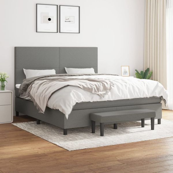vidaXL Boxspring posteľ s matracom tmavosivá 160x200 cm látka
