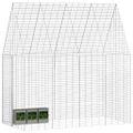 vidaXL Klietka pre králiky Strieborná 200 x 100 x 210 cm