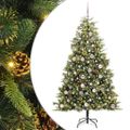 vidaXL Umelý vianočný stromček s pniškami Zelená 180 cm PVC a PE a kov