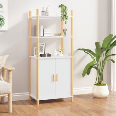 vidaXL Vysoká skrinka biela 60x40x141 cm spracované drevo