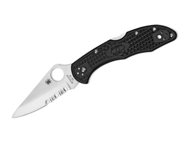 Spyderco C11PSBK Delica 4 Lightweight vreckový nôž 7,5cm, Satin, čierna, FRN