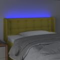 vidaXL Čelo postele s LED zelené 83x16x78/88 cm látka