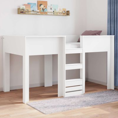 vidaXL Poschodová posteľ pre deti Biela 90 x 190 cm Kompozitné drevo