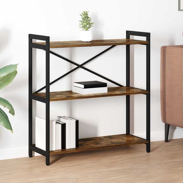 vidaXL Regál na knihy Dymová dub 80 x 30 x 85 cm Kompozitné drevo