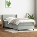 vidaXL Posteľný rám boxsping s matracom bledosivý 90x220 cm zamat