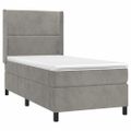vidaXL Posteľný rám boxsping s matracom bledosivý 90x190 cm zamat