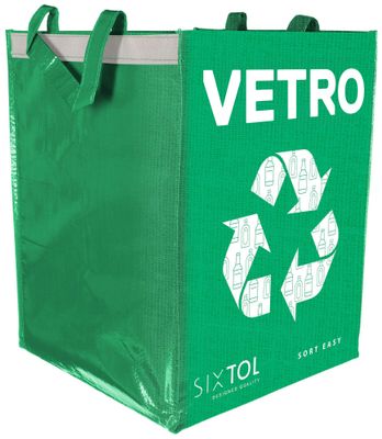 Taška na triedený odpad SORT EASY VETRO IT, 30x30x40cm, 36l SIXTOL