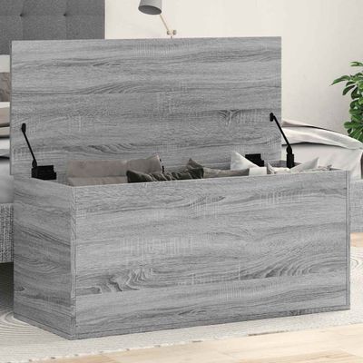 vidaXL Úložný box sivý sonoma 100x42x46 cm kompozitné drevo