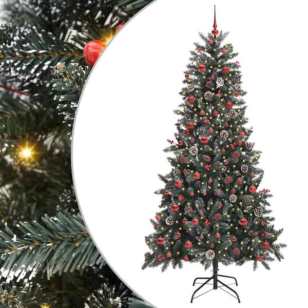 vidaXL Umelý vianočný stromček Zelená 210 cm PVC, plast a oceľ