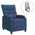 vidaXL Masážne relaxačné kreslo Modrá Látka