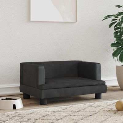 vidaXL Pelech pre psa čierny 60x40x30 cm zamat