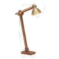 vidaXL Stojanová lampa mosadzná masívne mangovníkové drevo E27