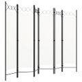 vidaXL Paraván so 6 panelmi, biely 240x180 cm