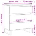 vidaXL Komoda dymový dub 60x35x70 cm spracované drevo