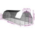 vidaXL kurací výbeh so strechou 2,5x10x2,25 m pozinkovaná oceľ