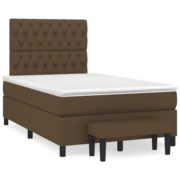 vidaXL Boxspring posteľ s matracom tmavohnedá 120x190 cm látka