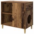 vidaXL Mačka Dom Staré drevo 72 x 42,5 x 70 cm Kompozitné drevo