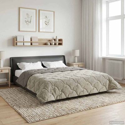 vidaXL Zimný prehoz Svetlosivá 200 x 200 cm Mikrofáza a Teddy fleece