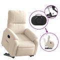 vidaXL Elektrické zdvíhacie sklápacie kreslo béžové mikrovlákn. látka