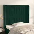 vidaXL Čelo postele so záhybmi tmavozelený 103x16x118/128 cm zamat