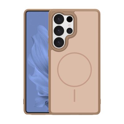 Rámové tenké magnetické puzdro pre Samsung Galaxy S26 Ultra hnedá