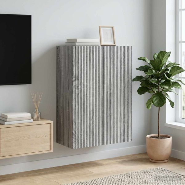 vidaXL Nástenná skrinka 66 x 34,5 x 90 cm Kompozitné drevo Sivý Sonoma