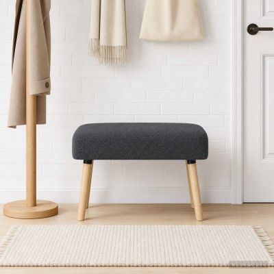 vidaXL lavička Jednofarebný Tmavosivá 60 x 40 x 45 cm Bouclé