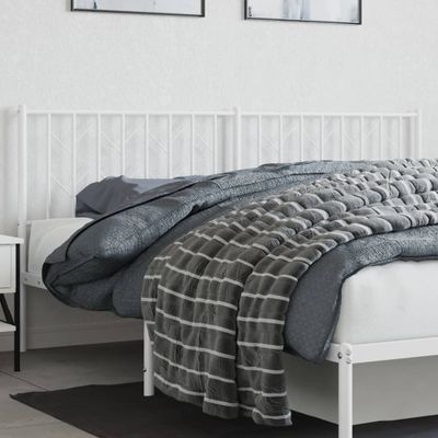 vidaXL Kovové náhradné čelo postele, biele 180 cm