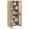 vidaXL Highboard Remeselný dub 69,5 x 34 x 180 cm Kompozitné drevo