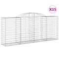 vidaXL Oblúkové gabionové koše 15 ks 300x50x120/140 cm pozink. železo