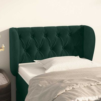 vidaXL Čelo postele so záhybmi tmavozelený 83x23x78/88 cm zamat