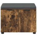 vidaXL Predsieňová lavica s vankúšom Údený Dub 60 x 38 x 46 cm