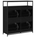 vidaXL Skriňa na topánky 100 x 34 x 112 cm Kompozitné drevo Čierny dub