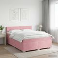 vidaXL Posteľ boxspring s matracom Ružová 180 x 200 cm Zamat