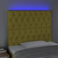 vidaXL Čelo postele s LED zelené 100x7x118/128 cm látka