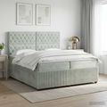 vidaXL Posteľ boxspring s matracom Svetlosivá 200 x 200 cm Zamat