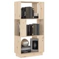 vidaXL Knižnica/deliaca stena sivá 51x25x101 cm masívna borovica