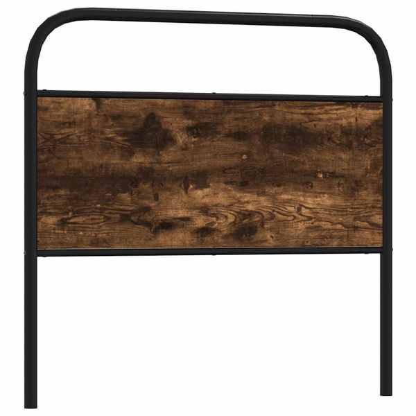 vidaXL Náhradné čelo postele, dymový dub, 100 cm, oceľ a umelé drevo