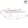 vidaXL Posteľný rám s boxspringom bledosivý 140x200 cm látka