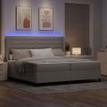 vidaXL LED box s pružinami Sivohnedá 200 x 200 cm látka