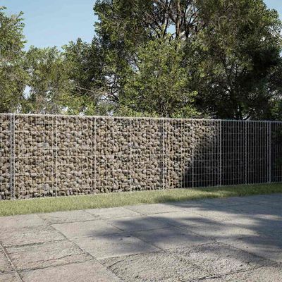 vidaXL Gabiónový kôš s krytom 750x100x100 cm pozinkované železo