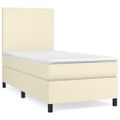 vidaXL Boxspring posteľ s matracom krémová 100x200 cm umelá koža