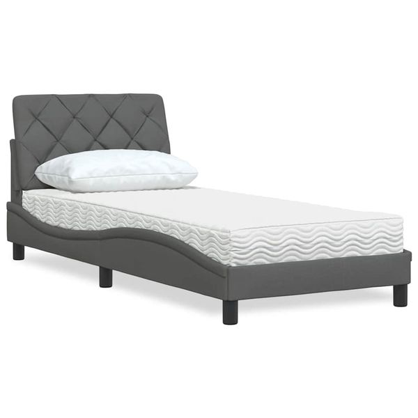 vidaXL Posteľ s matracom tmavosivá 80x200 cm látka