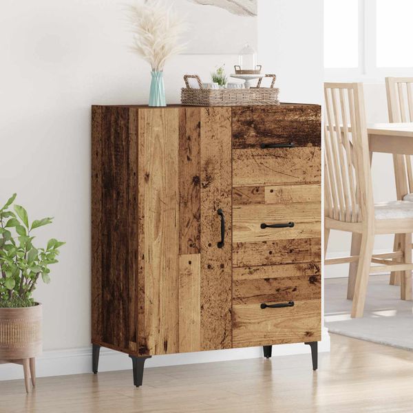 vidaXL Servírovacia skriňa so zásuvkou Staré drevo 69,5 x 34 x 90 cm