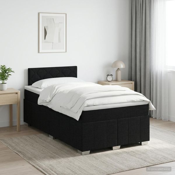 vidaXL Posteľ boxspring s matracom Čierna 120 x 200 cm Látka