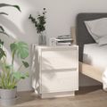 vidaXL Nočné stolíky 2 ks biele 40x35x50 cm masívne borovicové drevo