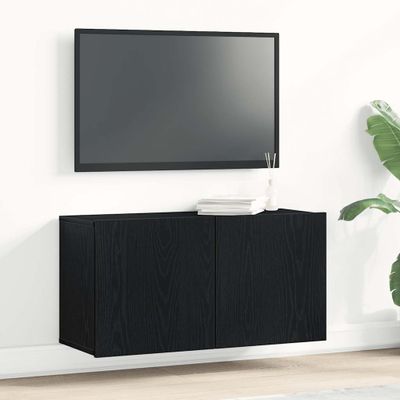 vidaXL TV skrinka, čierny dub, 80x30x41 cm, umelé drevo